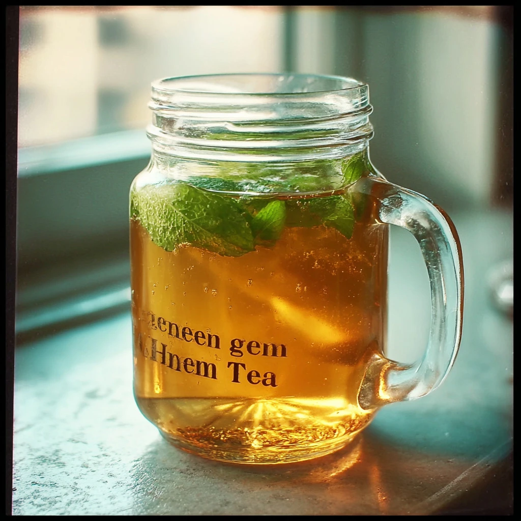 Cup of Apple Green Tea with fresh apple slices for flavor