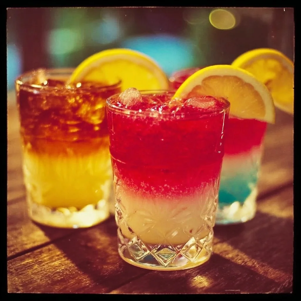 Colorful Hoochie Mama Shots served in vibrant glasses