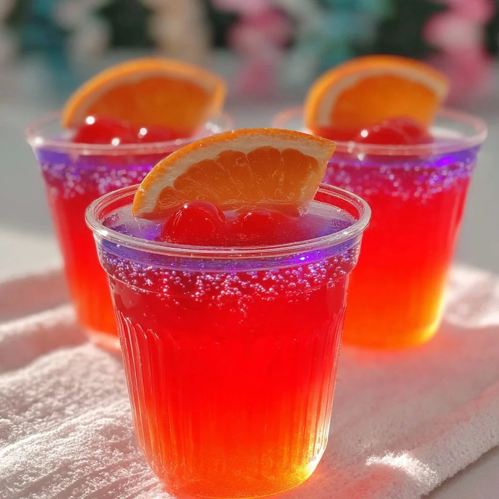 Delicious Jamaican Me Crazy Jello Shots ready for a festive celebration