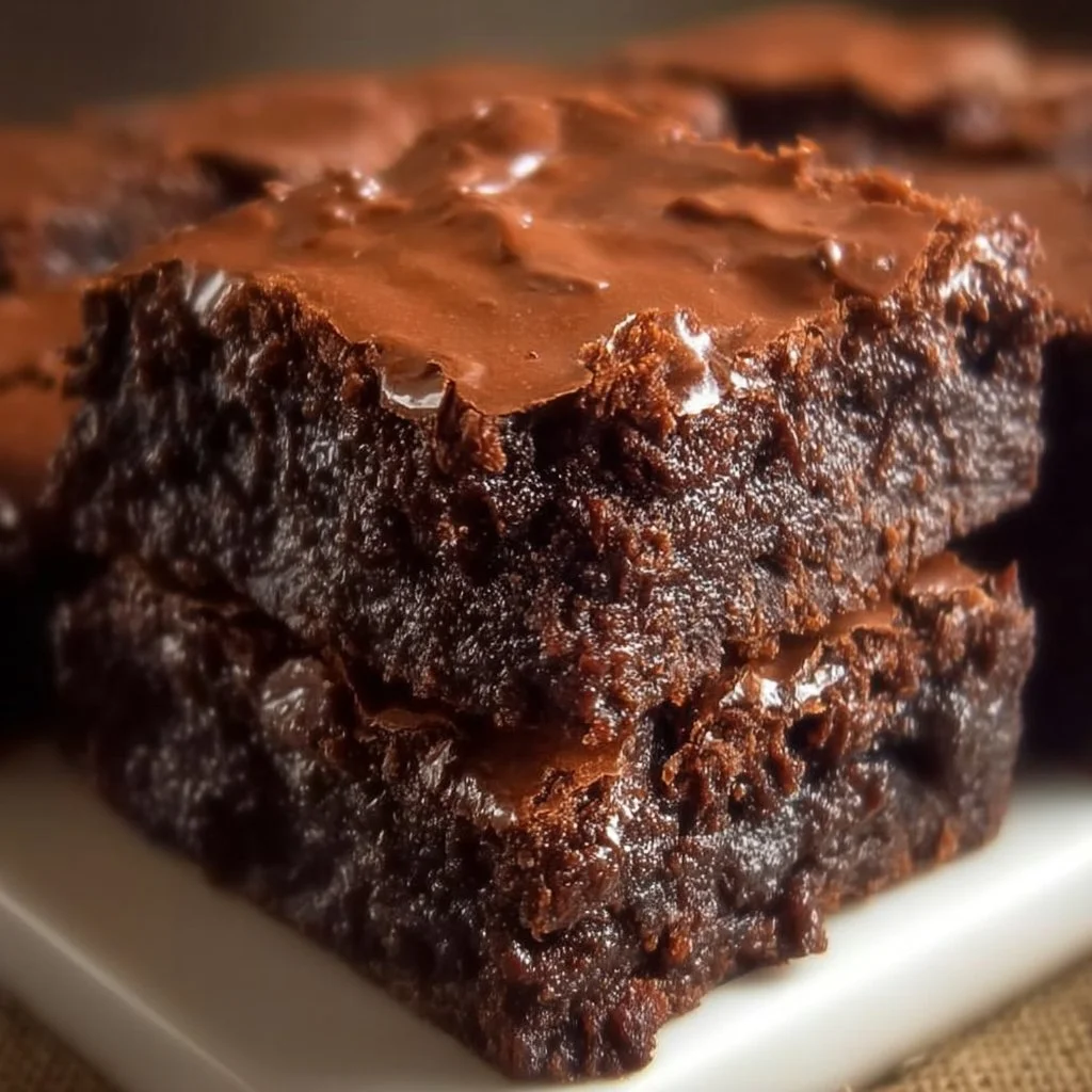 Delicious Lunchroom Ladies Brownies served on a plate.