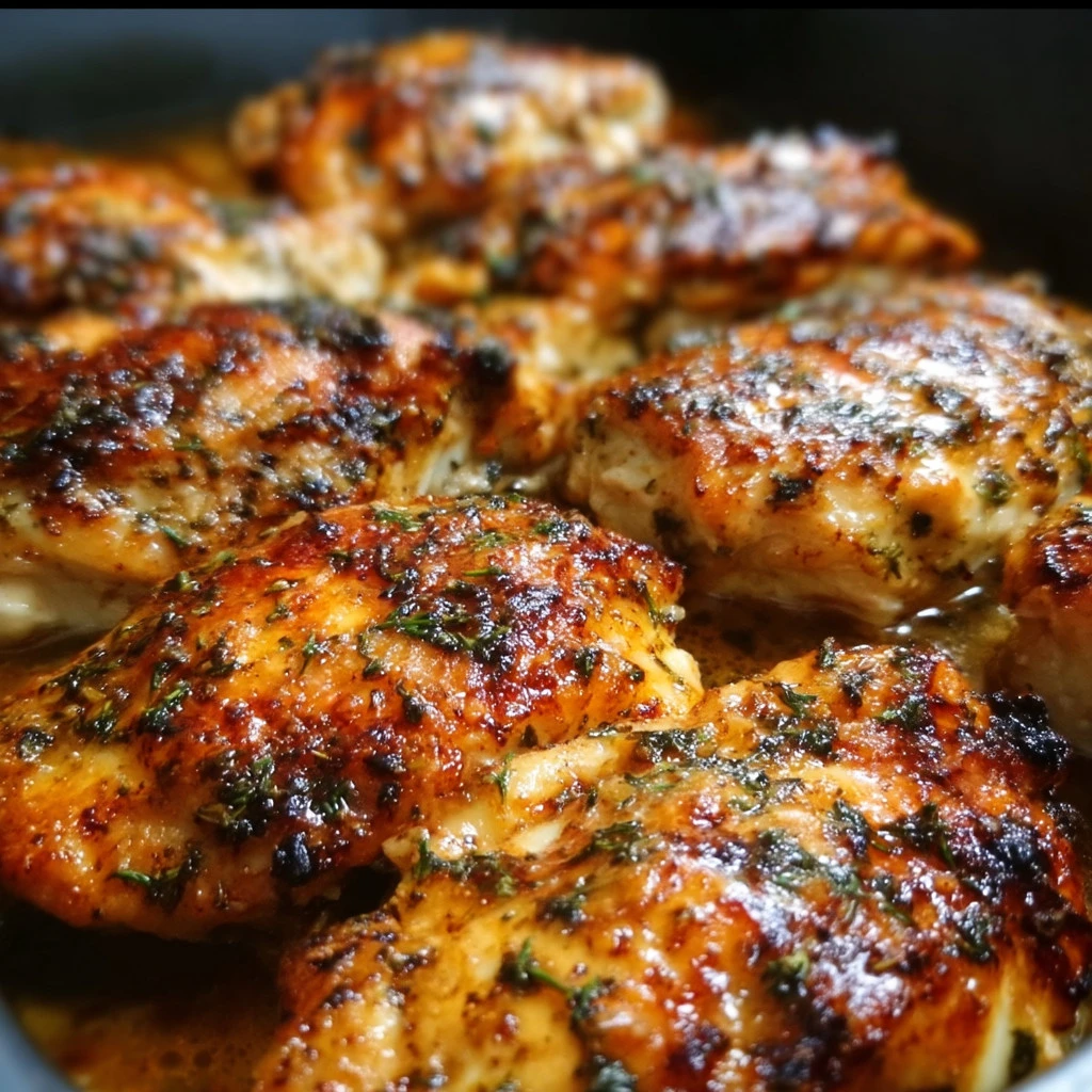 Delicious melt in your mouth chicken dish served with herbs and spices