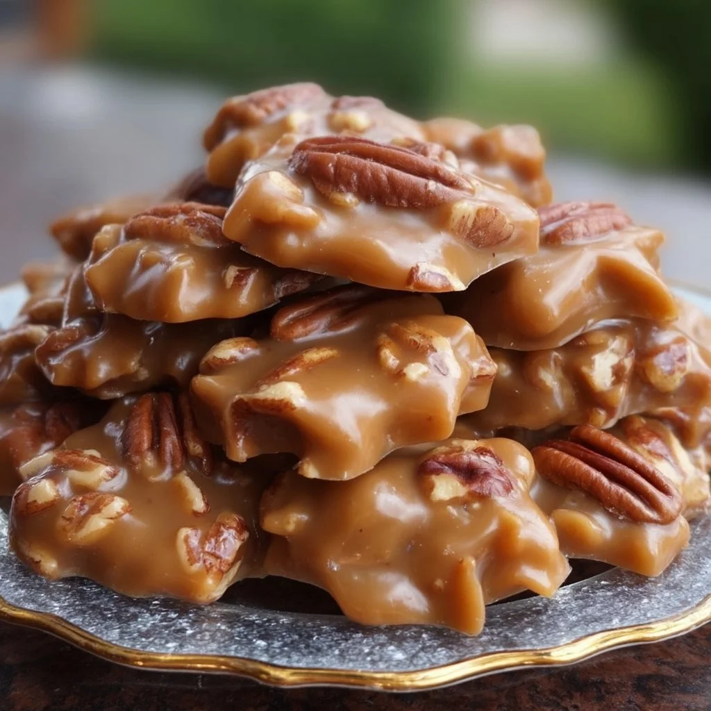 Delicious New Orleans pecan pralines with a buttery caramel coating and crunchy pecans.