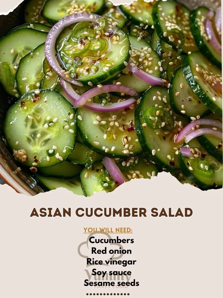 Asian cucumber salad with fresh vegetables and dressing