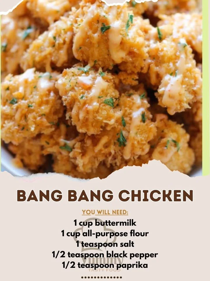 Delicious plate of Bang Bang Chicken garnished with herbs