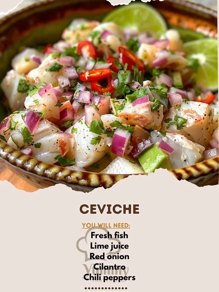Deliciously prepared Ceviche with fresh seafood and vibrant toppings