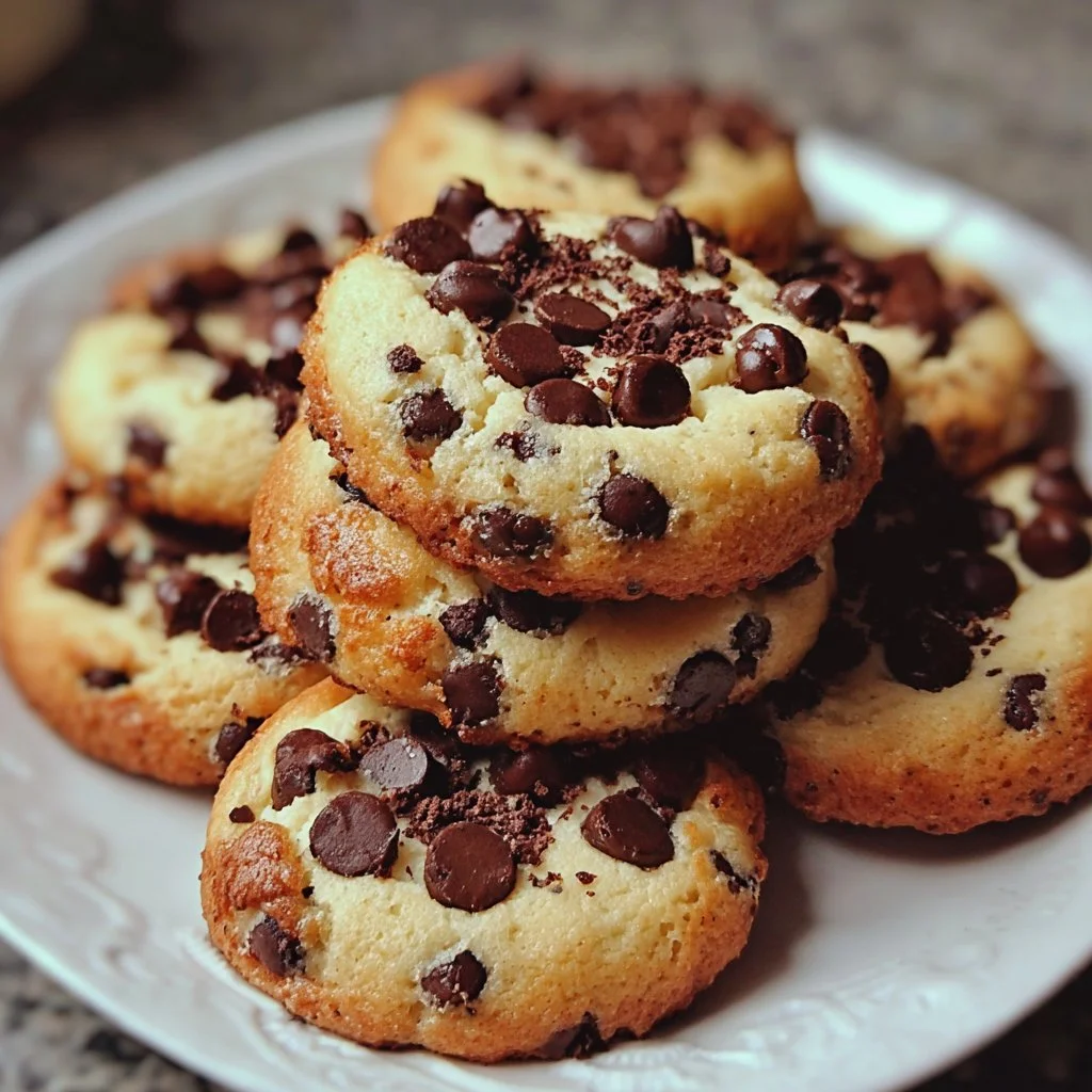 Chocolate chip cheesecake cookies freshly baked and ready to enjoy.