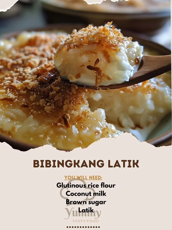 Delicious homemade Coconut Rice Cake topped with coconut flakes.