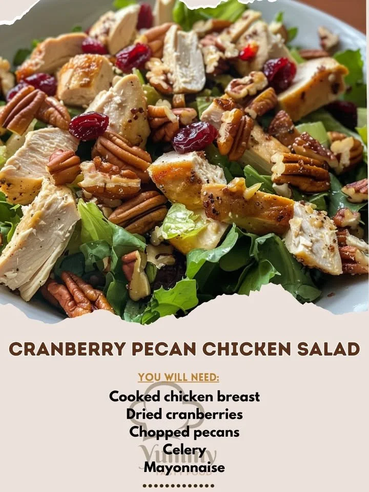 Delicious Cranberry Pecan Chicken Salad served in a bowl with fresh ingredients.