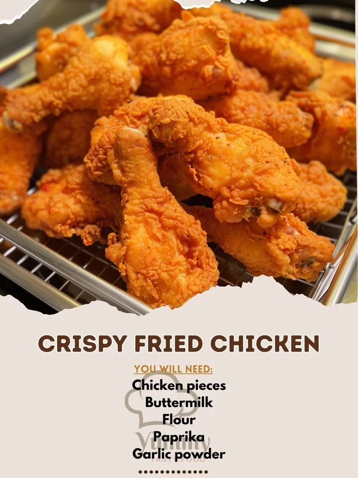 Golden brown crispy fried chicken served on a plate with dipping sauce