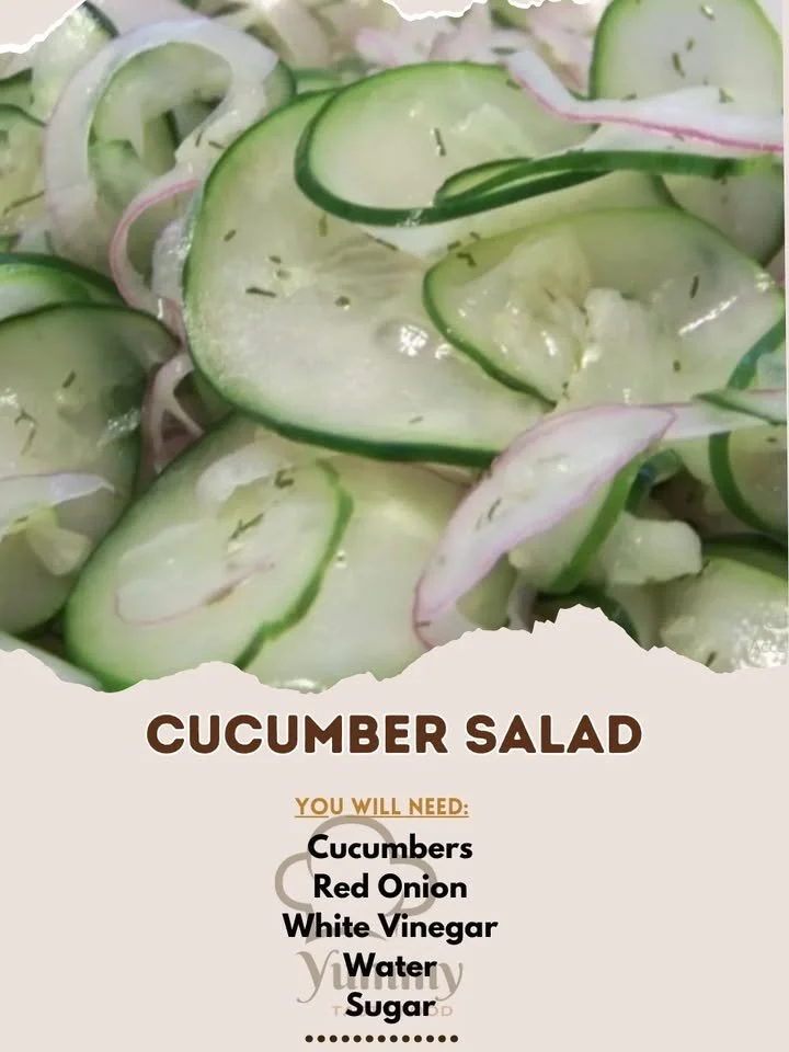 Freshly made cucumber salad with herbs and dressing in a bowl