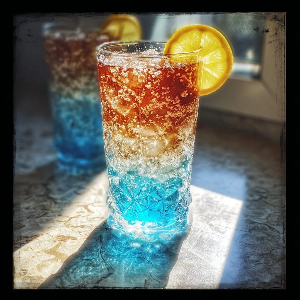 Colorful Electric Smurf Shot with vibrant blue colors in a glass.