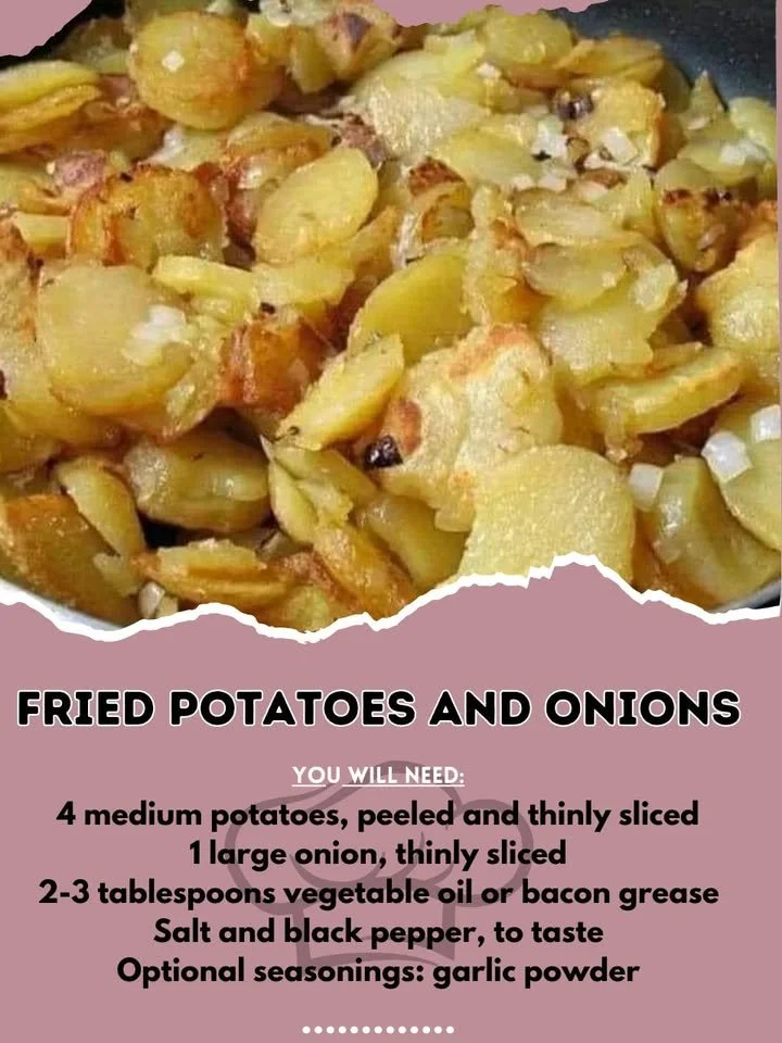 Fried potatoes and onions served with smoked sausage for a delicious meal