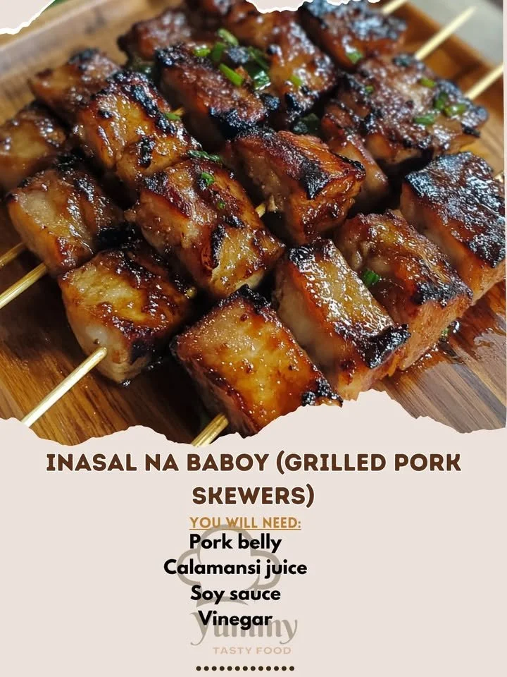 Delicious grilled pork skewers served with fresh vegetables and herbs.