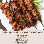 Grilled Thai Coconut Chicken Skewers with fresh herbs and spices