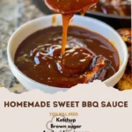 Homemade sweet BBQ sauce in a jar, perfect for grilling and marinades.