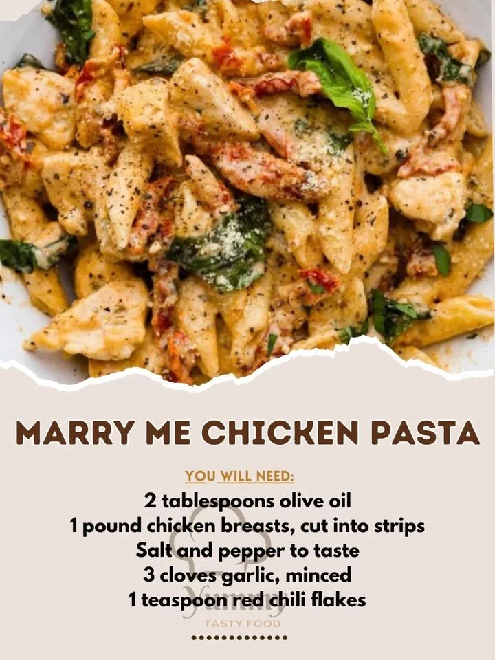 Delicious Marry Me Chicken Pasta with creamy sauce and herbs