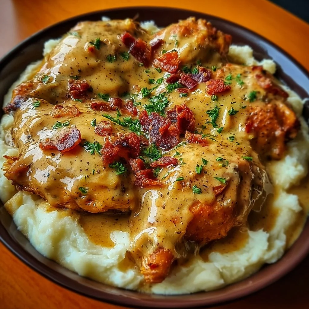 Delicious Mississippi Mud Chicken plated with sides