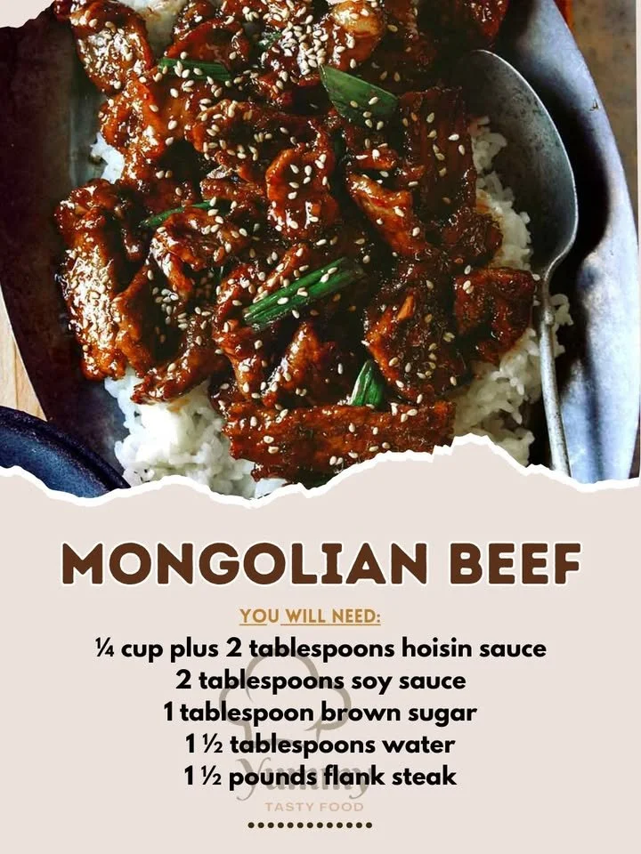 Plated Mongolian Beef with vegetables and rice for a savory meal.