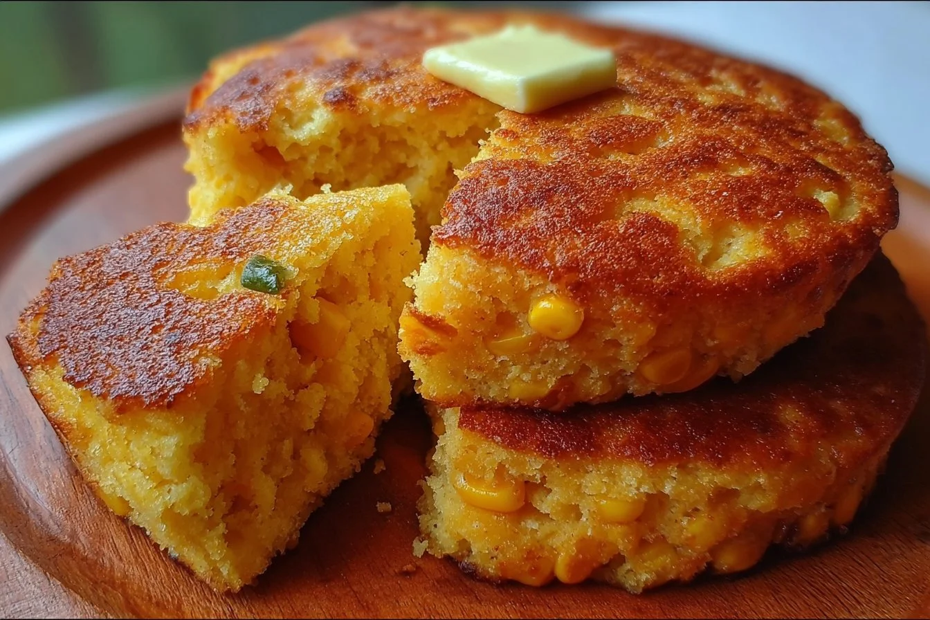 Delicious slice of homemade Navajo Cornbread on a rustic plate