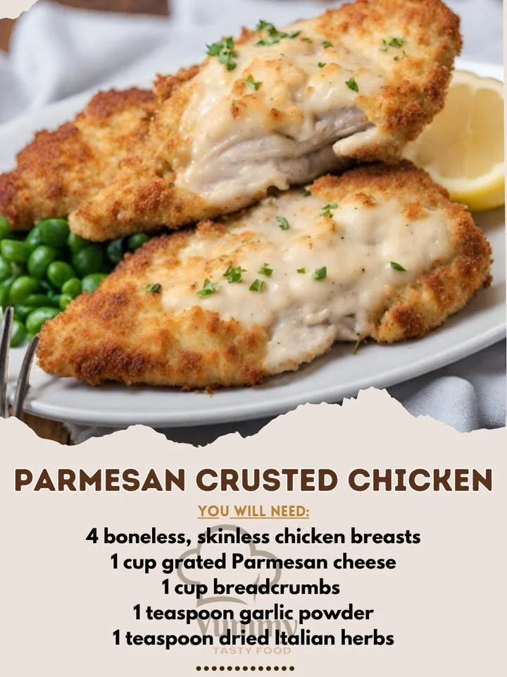 Parmesan Crusted Chicken cooked to golden perfection