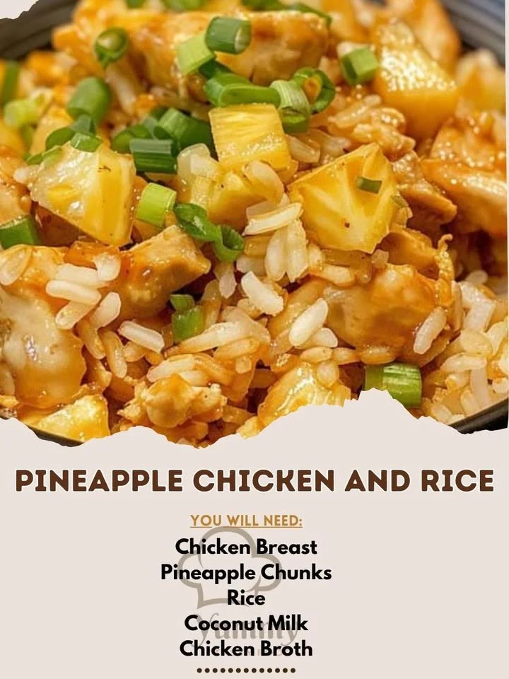 Delicious Pineapple Chicken served on a bed of rice with vibrant colors