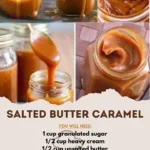 Delicious salted butter caramel drizzled over desserts.
