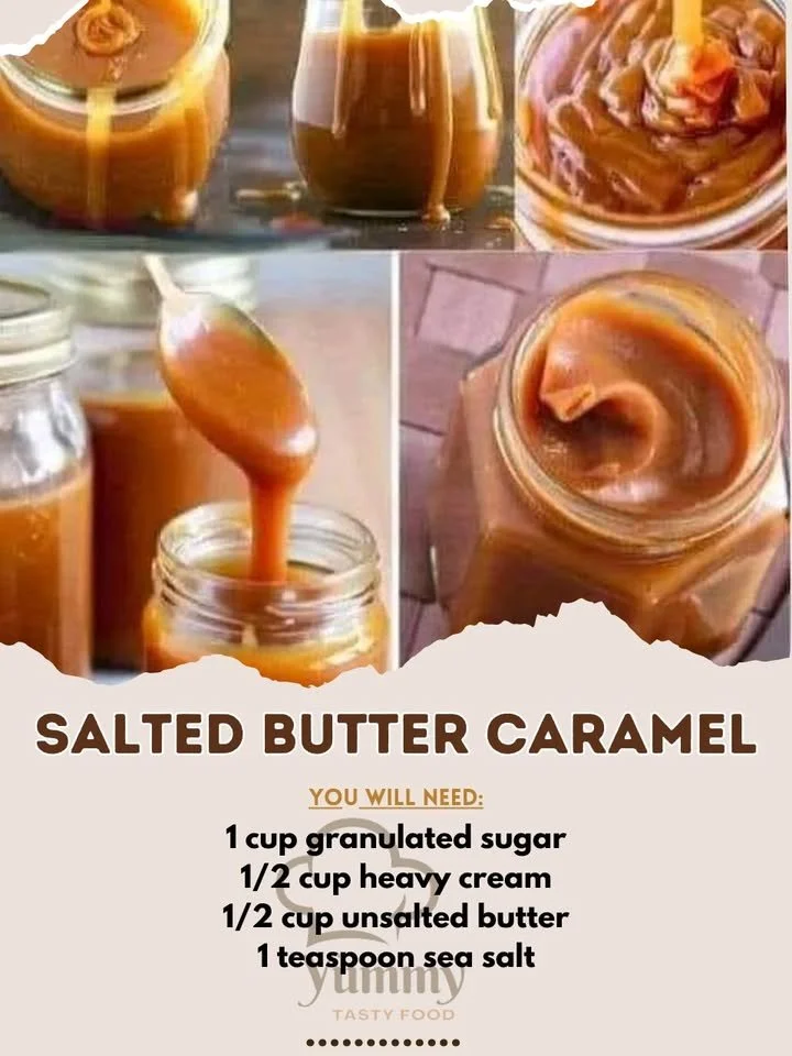 Delicious salted butter caramel drizzled over desserts.