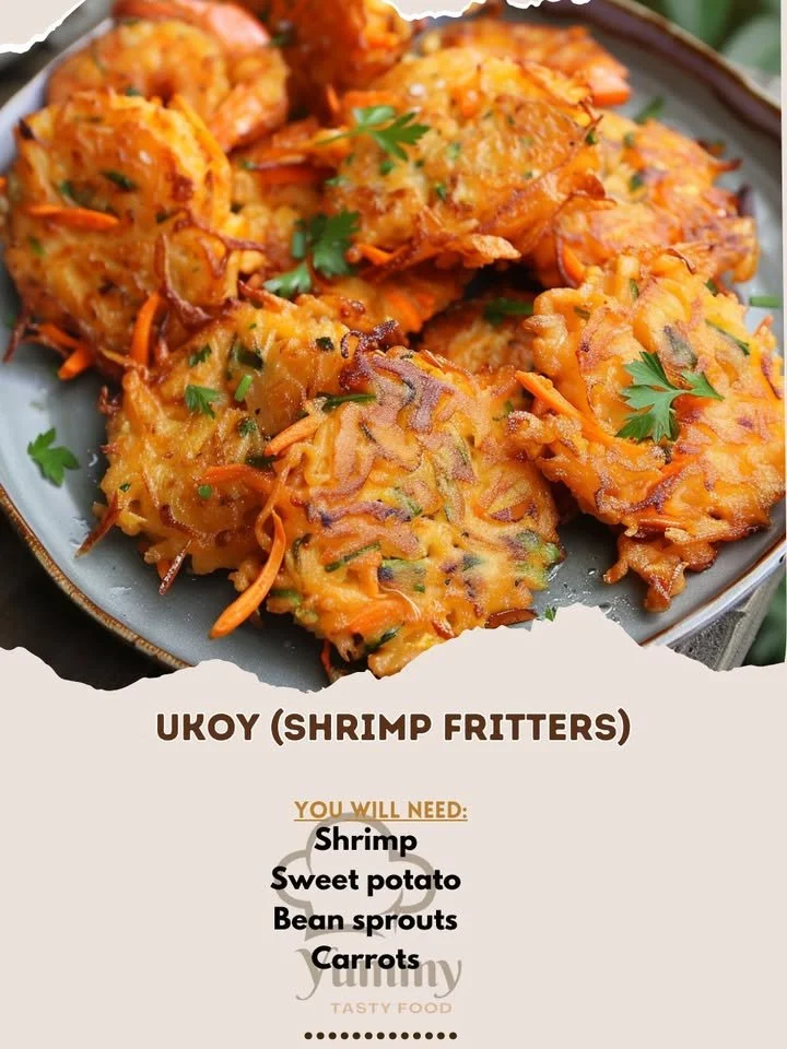 Deliciously crispy shrimp fritters served on a plate with dipping sauce