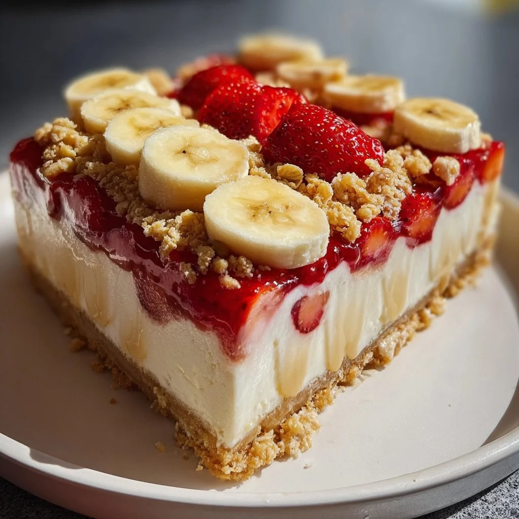 Delicious Strawberry Crunch Cheesecake and Banana Pudding Cheesecake slices