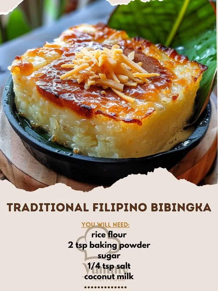 Traditional Filipino rice cake served on a festive plate.