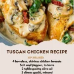 Delicious plate of Tuscan Chicken with herbs and vegetables