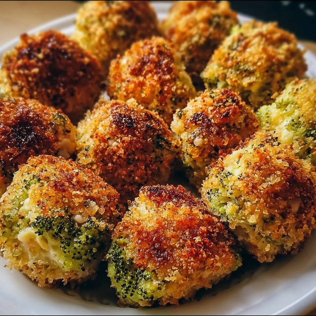 Delicious baked broccoli cheese balls served as a healthy snack option