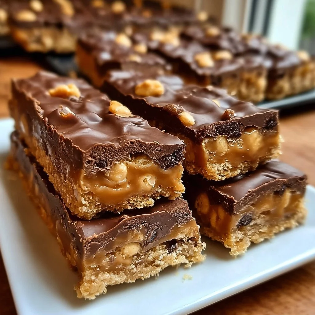 Delicious Chubby Hubby Bars with chocolate, peanuts, and pretzels