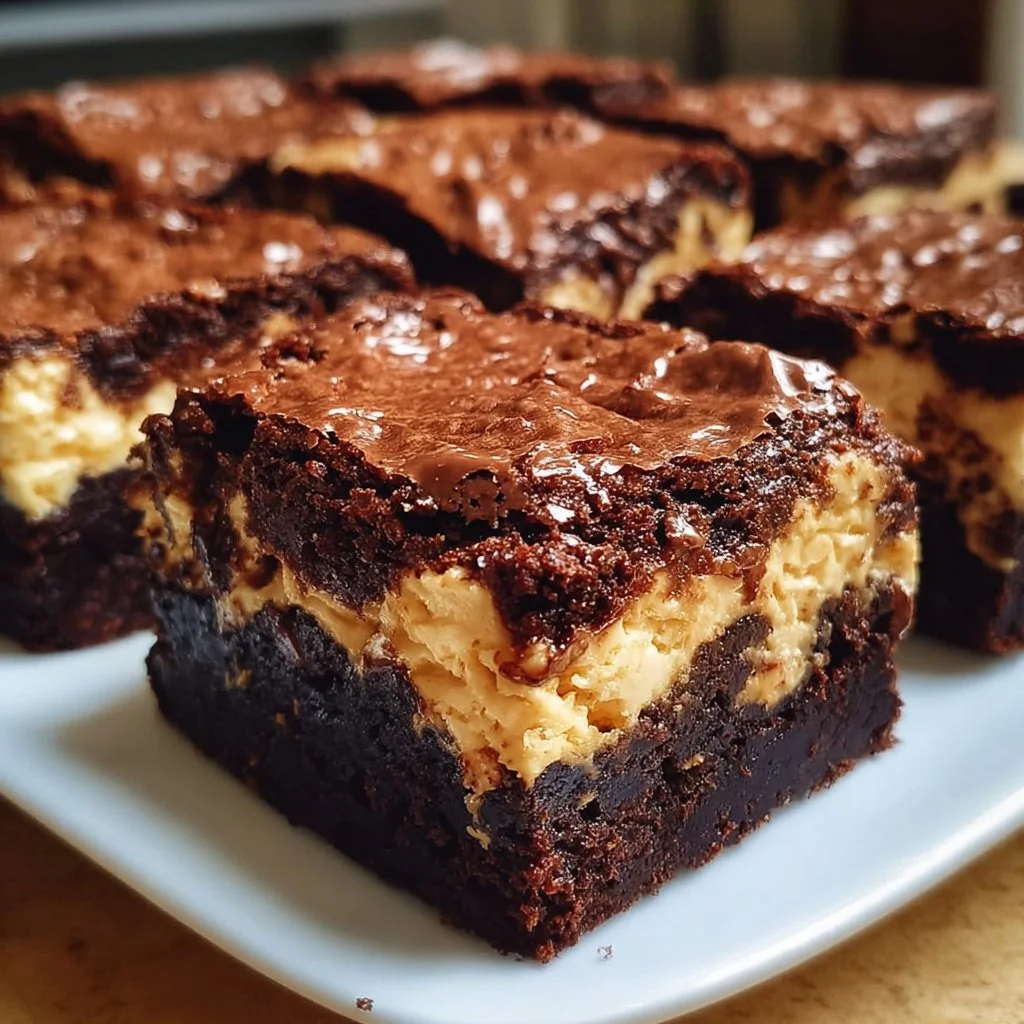 Healthy cottage cheese protein brownies topped with chocolate and nuts