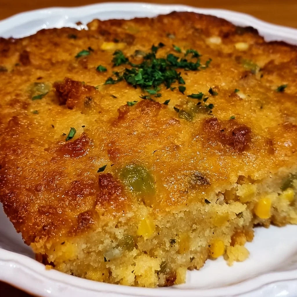 Delicious Mama's Cornbread Dressing served in a bowl, perfect for holidays.