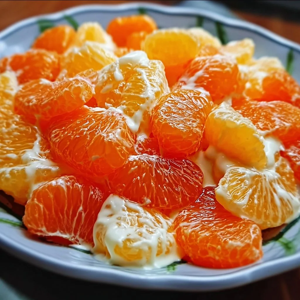 Delicious Mandarin Orange Salad with fresh greens and vibrant oranges.
