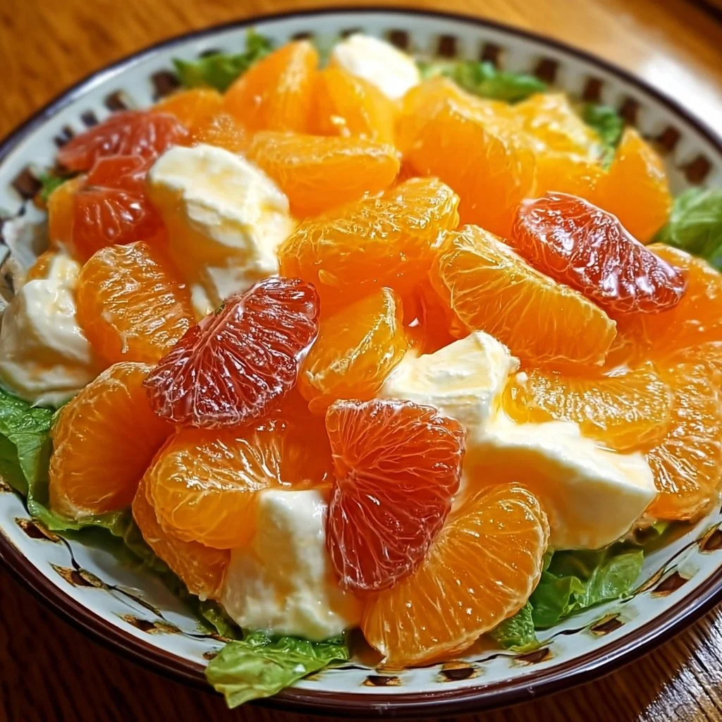 Bright and fresh Mandarin Orange Salad with greens and nuts