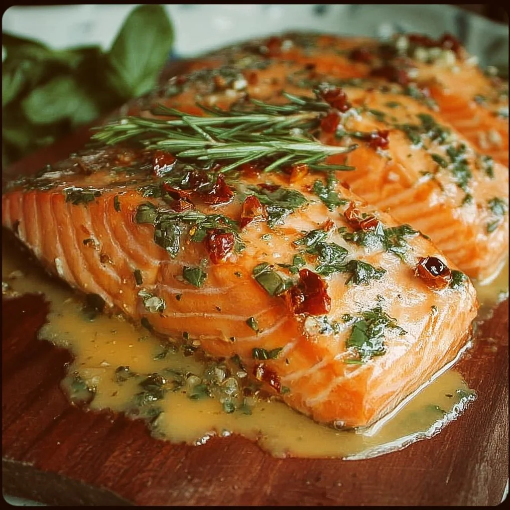 Delicious Marry Me Salmon dish garnished on a plate ready for serving.