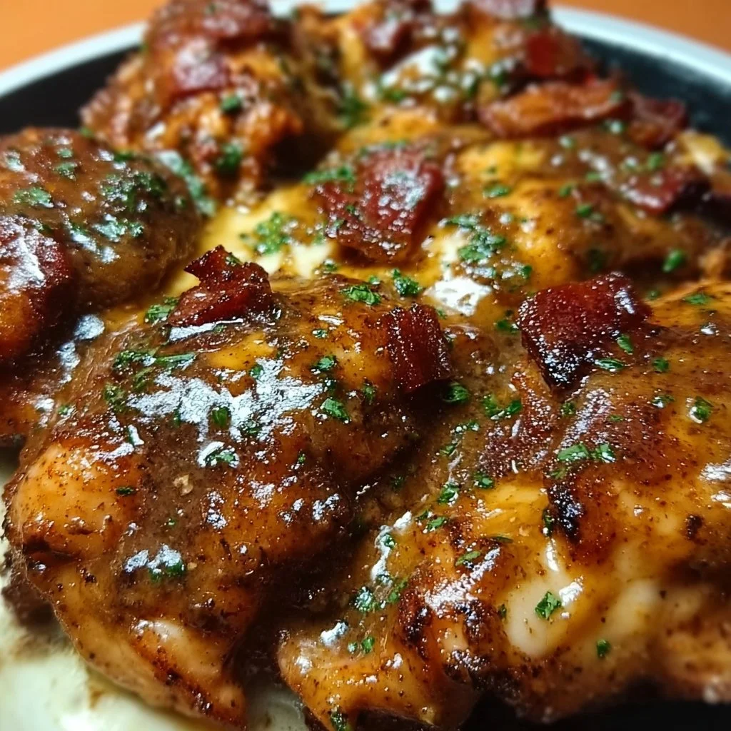 Delicious Mississippi Mud Chicken served on a plate