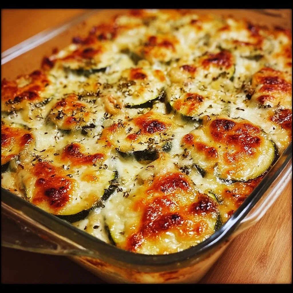 Oven baked zucchini and cheese dish, a cheesy and delicious recipe