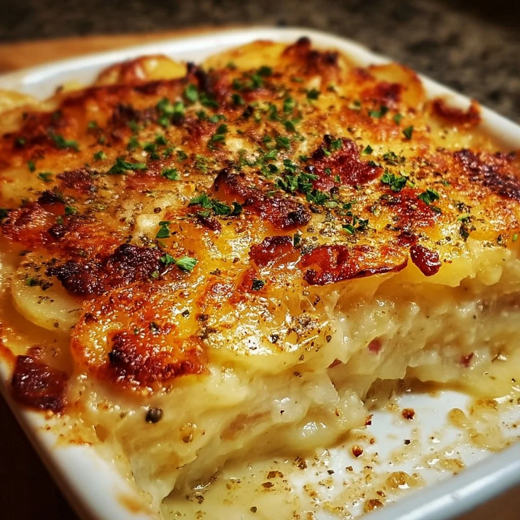 Delicious Pepper Jack Potato Casserole with creamy cheese and baked potatoes