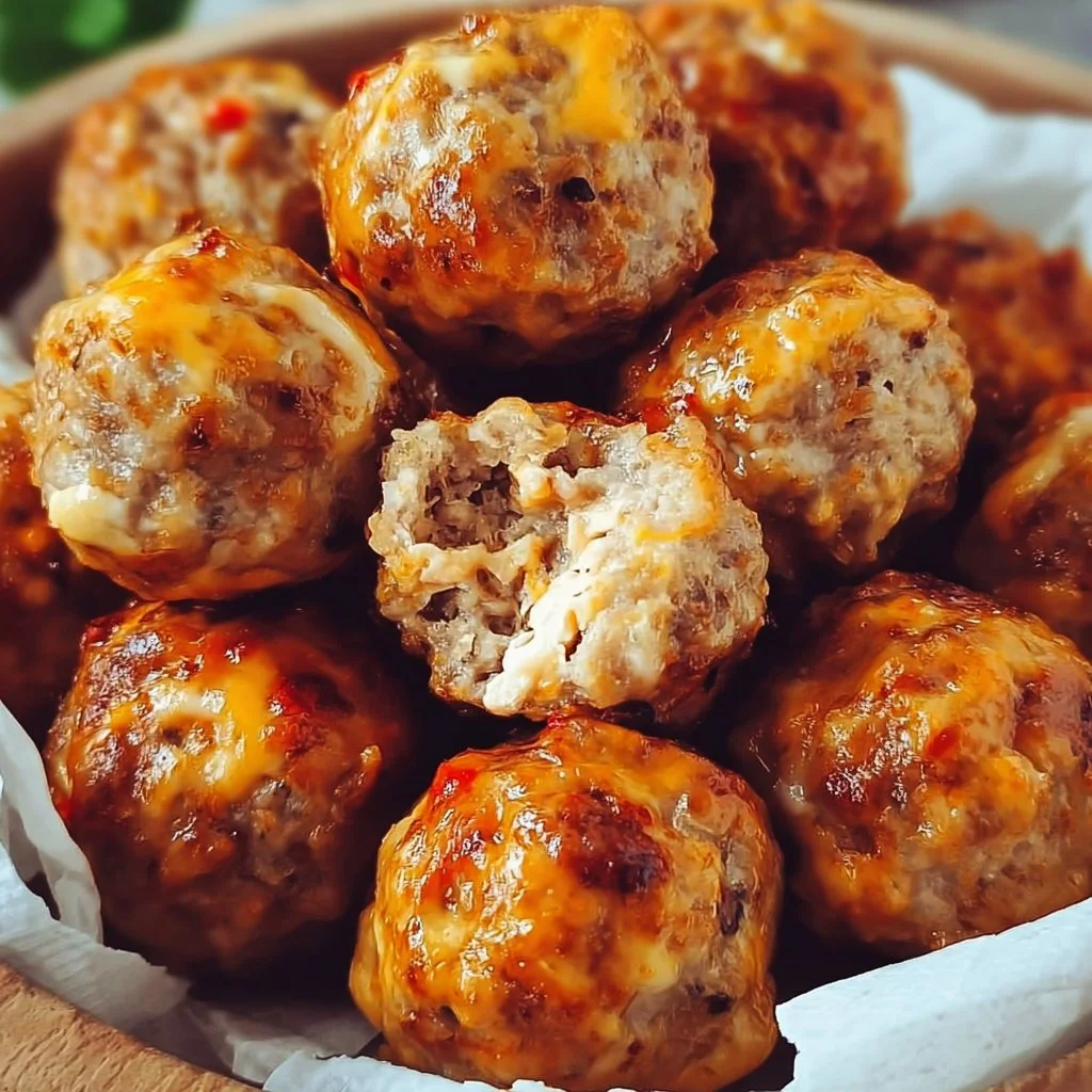Rotel spiced sausage and cream cheese bites on a serving platter