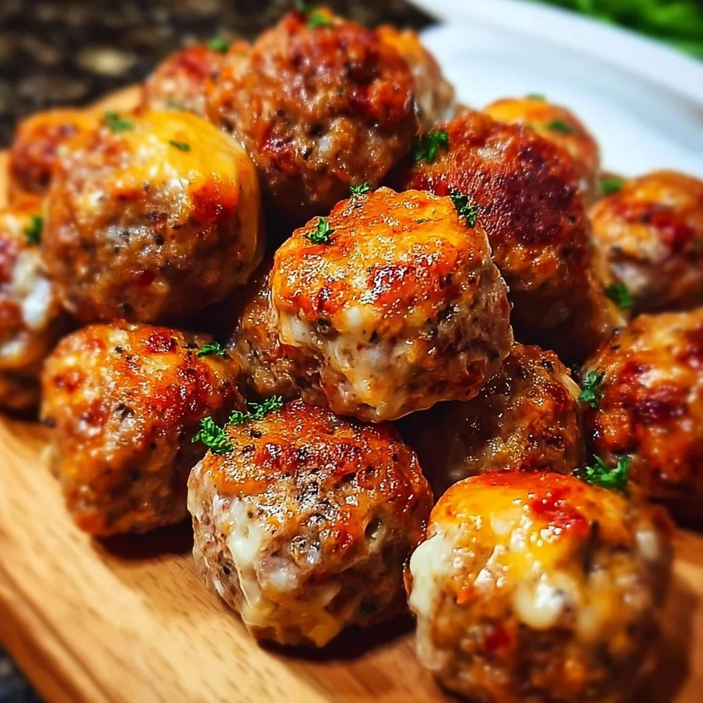 Rotel spiced sausage bites with cream cheese appetizer on a serving platter