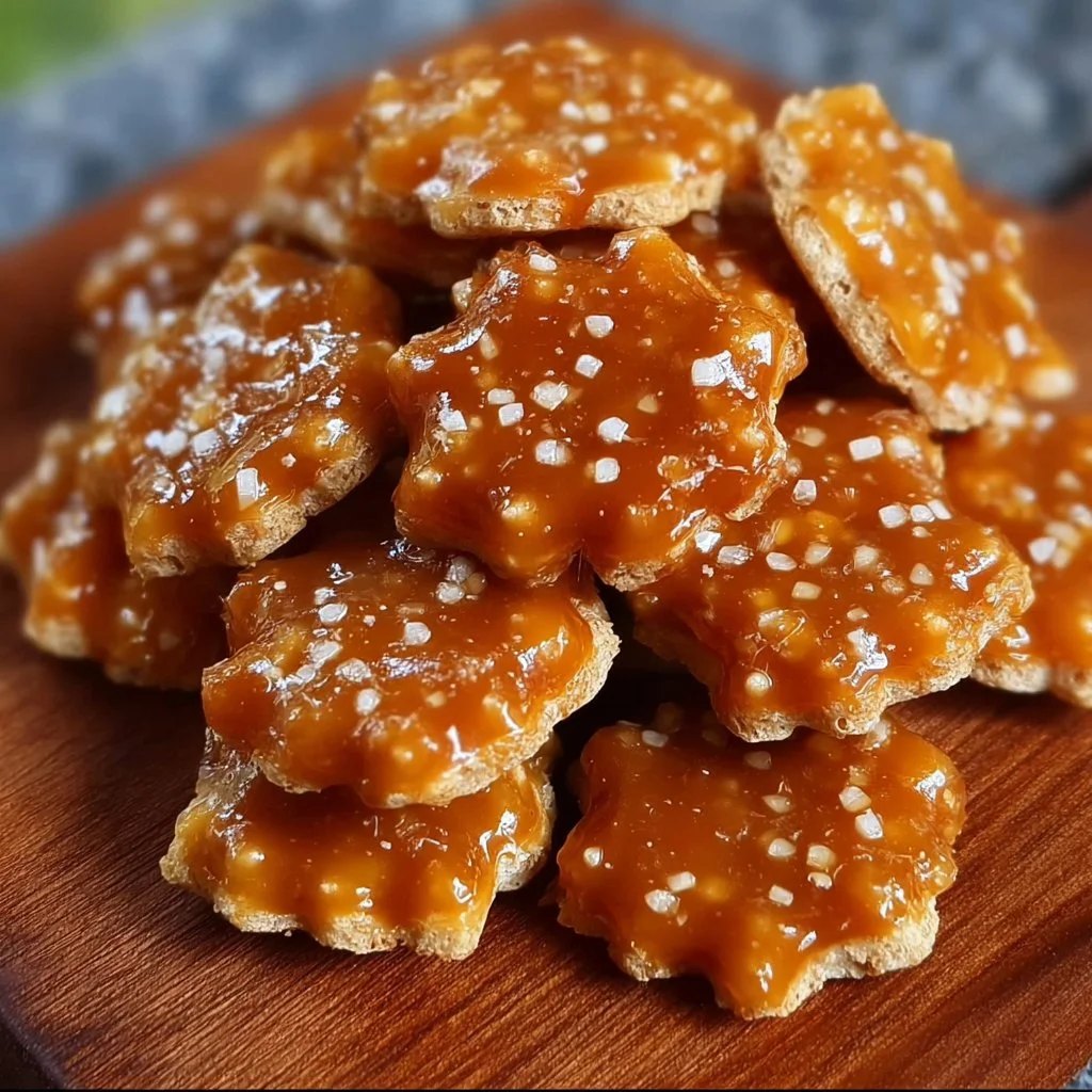Delicious salted caramel cracker bites for a sweet and salty snack
