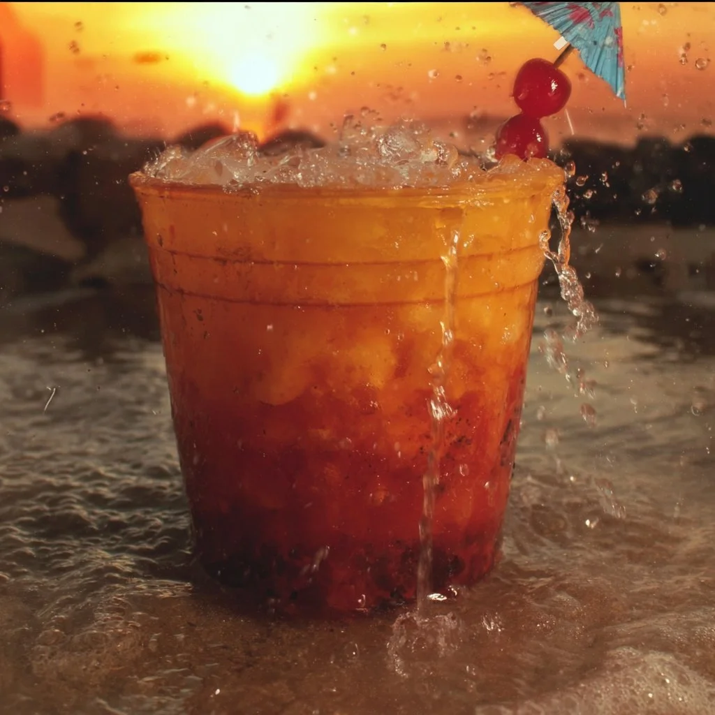 Stunning view of Sunset Beach during a colorful sunset with waves crashing.