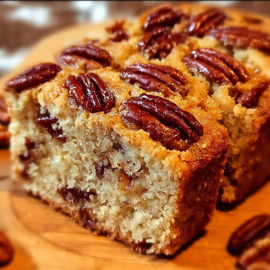 Delicious Sweet Alabama Pecanbread Delight on a rustic table.