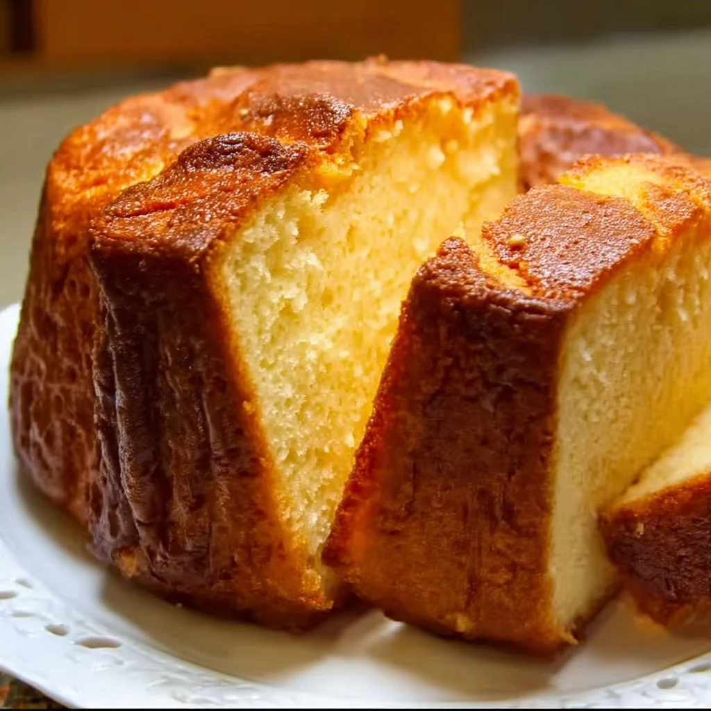 Delicious Two-Step Pound Cake served on a decorative plate