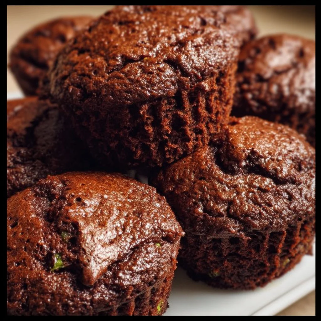 Delicious chocolate zucchini muffins fresh from the oven