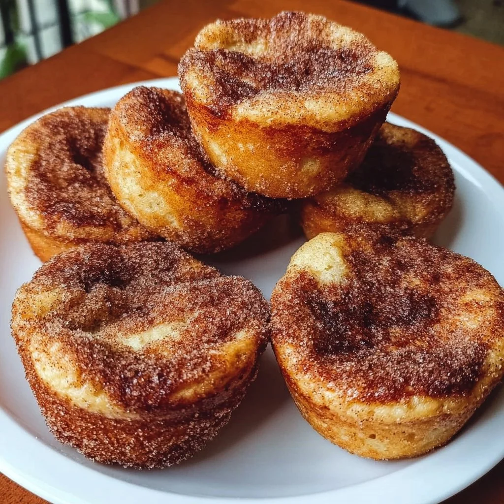 Cinnamon Sugar French Toast Muffins fresh out of the oven, golden and delicious