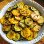 Easy recipe for yellow squash and zucchini dish, showcasing fresh vegetables.